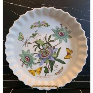 Portmeirion The Botanic Garden England Scalloped Edge Round Pie Dish 11"x 1.75"